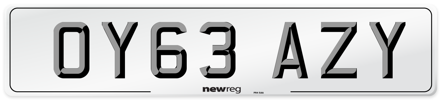 OY63 AZY Number Plate from New Reg